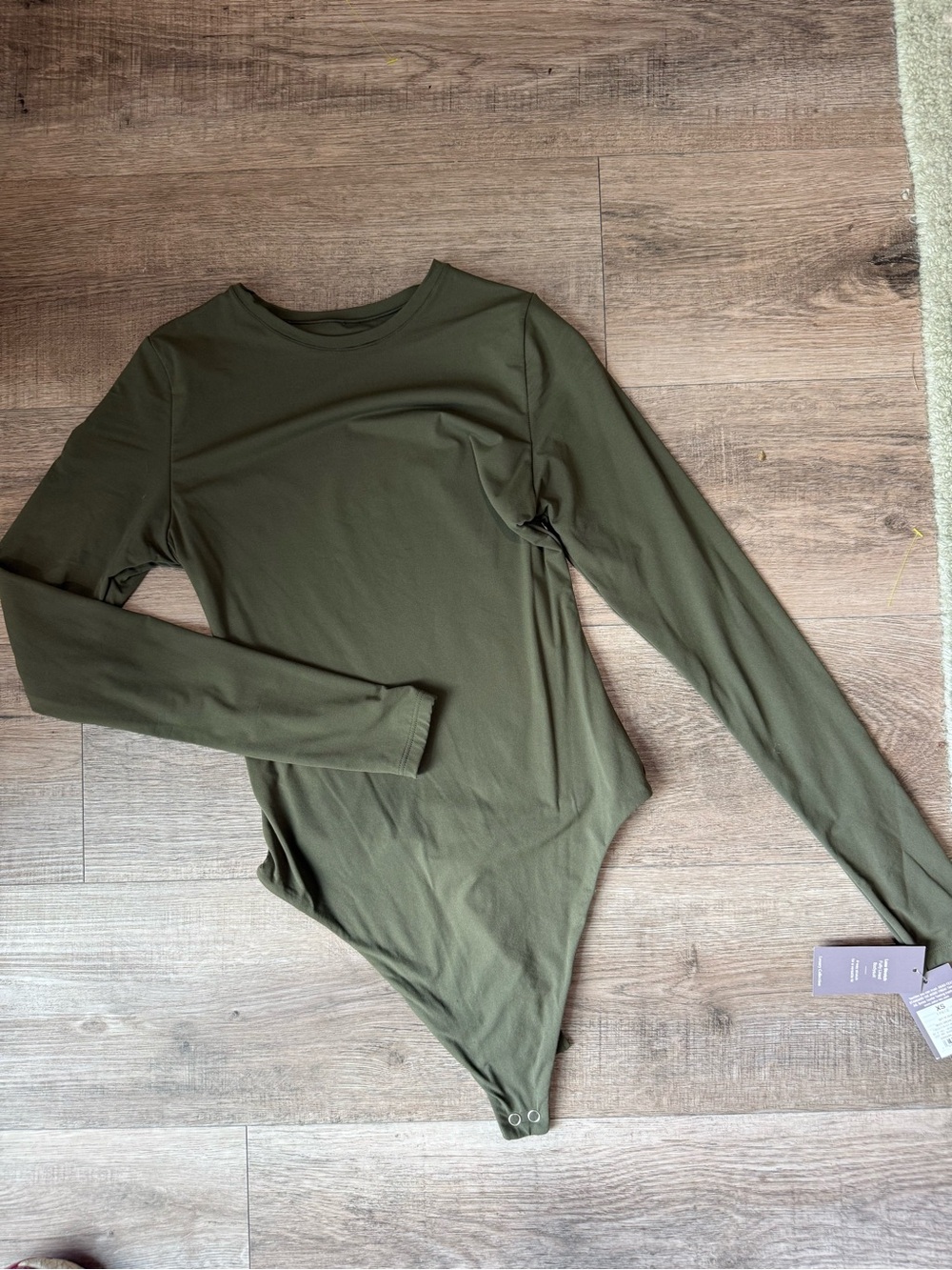 Auden Women’s Olive Long-Sleeve Bodysuit - size xsmall NWT